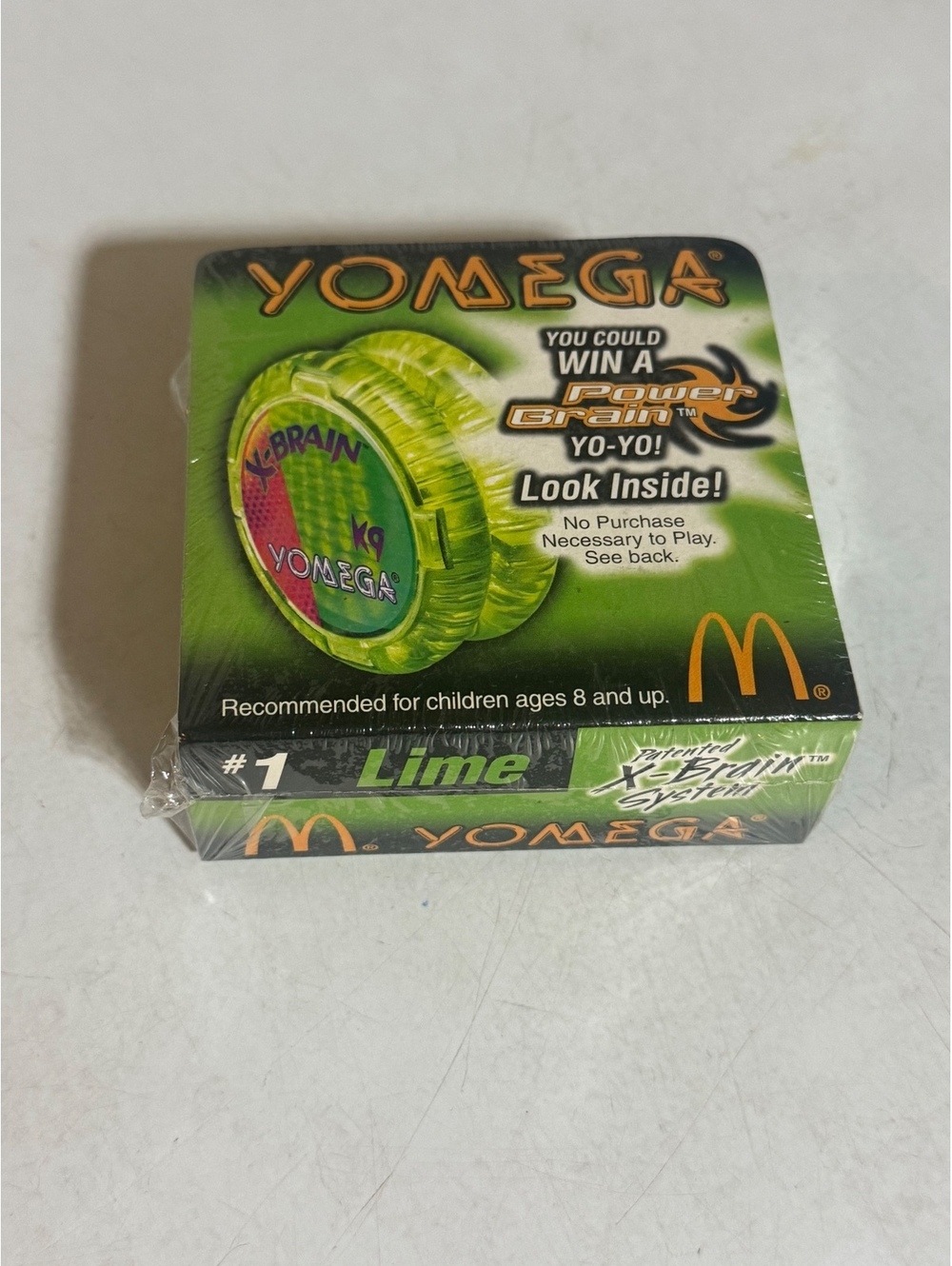 2000 McDonald's Vintage Yomega yoyo #1 Lime XBrain K9 sealed